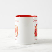 Personalized Cute Strawberry Jam Mothers Day Gift  Tweekleurige Koffiemok (Center)