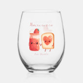 Personalized Cute Strawberry Jam Mothers Day Gift Wijnglas Zonder Voet (Achterkant)