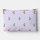 Personalized Cute Striped Holiday Christmas Holly  Etui (Achterkant)