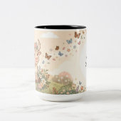 Personalized Cute Taurus Zodiac Mug Tweekleurige Koffiemok (Center)