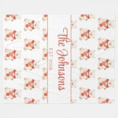 Personalized cute teddy bear  fleece deken (Voorkant (Horizontaal))