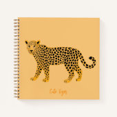 Personalized Cute Tiger Notebook - Yellow Notitieboek (Voorkant)