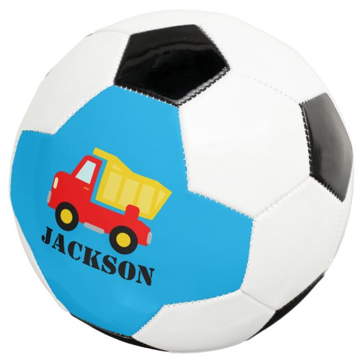 Personalized cute toy red dump truck lorry kid's voetbal (Drie kwart)