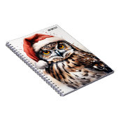 PERSONALIZED Cute Uil met Kerstmuts Notitieboek (Rechterzijde)