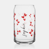 personalized cute Valentine gift - red hearts Blikvorm Glas (Voorkant)