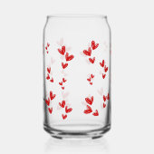 personalized cute Valentine gift - red hearts Blikvorm Glas (Links)