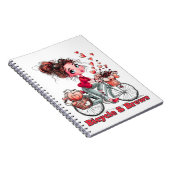 Personalized Cute Watercolor Girl Bicycle & Brews  Notitieboek (Rechterzijde)