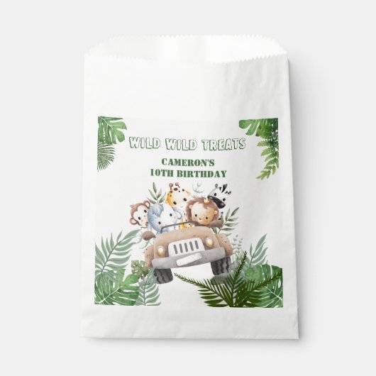 Personalized Cute Watercolor Jungle Safari Bedankzakje (Voorkant)