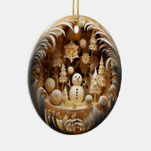 Personalized Cute Winter Snowman Christmas Keramisch Ornament (Rechts)