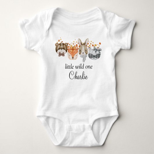 Personalized Cute Woodland Fall Romper (Voorkant)