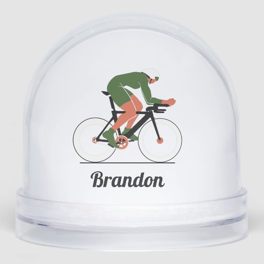 Personalized Cyclist Snow Globe Gift Sneeuwbol (Voorkant)