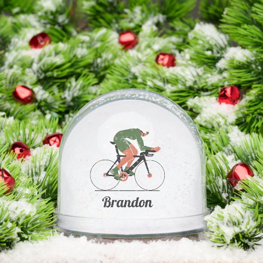 Personalized Cyclist Snow Globe Gift Sneeuwbol (Kerstmis)