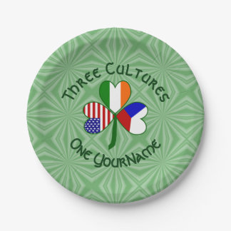 Personalized Czechia Ireland USA Shamrock Party Papieren Bordje
