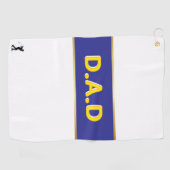 Personalized D.A.D Blue & Yellow Custom Father's D Golfhanddoek (Horizontaal)