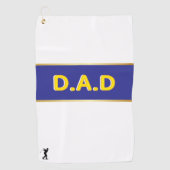 Personalized D.A.D Blue & Yellow Custom Father's D Golfhanddoek (Voorkant)