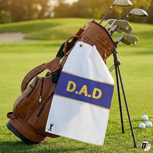 Personalized D.A.D Blue & Yellow Custom Father's D Golfhanddoek