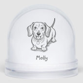 Personalized Dachshund Dog Christmas Sneeuwbol (Voorkant)