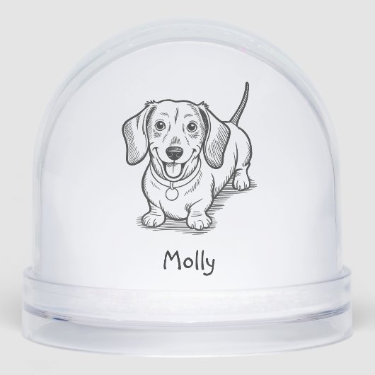Personalized Dachshund Dog Christmas Sneeuwbol (Voorkant)