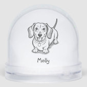 Personalized Dachshund Dog Christmas Sneeuwbol (Achterkant)