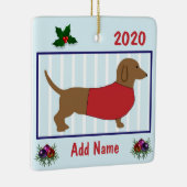 Personalized Dachshund - Doxie Puppy Dog - Red Keramisch Ornament (Rechts)