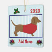 Personalized Dachshund - Doxie Puppy Dog - Red Keramisch Ornament (Links)