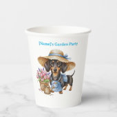 Personalized Dachshund Garden Paper Cup | Cute Dog Papieren Bekers (Voorkant)