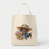 Personalized Dachshund Gardening Tote Bag  (Voorkant)