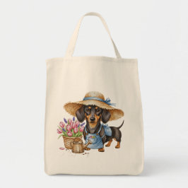 Personalized Dachshund Gardening Tote Bag 