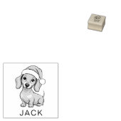 Personalized Dachshund in Santa Hat Christmas      Rubberstempel (Gestempeld)