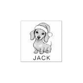 Personalized Dachshund in Santa Hat Christmas      Rubberstempel (Afrduk)