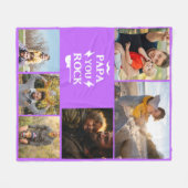 Personalized Dad 6 Photo Collage Gift Kids Fleece Deken (Voorkant (Horizontaal))