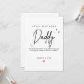 Personalized Dad Birthday Card Simple Minimalist Kaart (Voorkant / Achterkant in situ)
