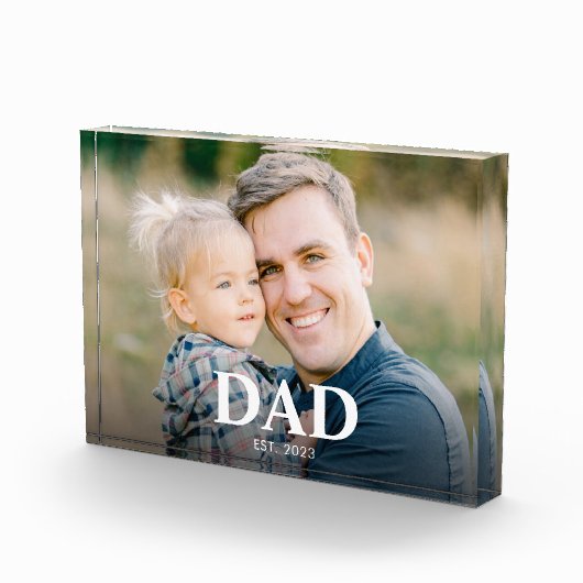 Personalized Dad Established Fathers Day Fotoblokken (Rechts)