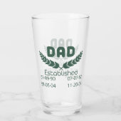 Personalized Dad Established Glas (Achterkant)