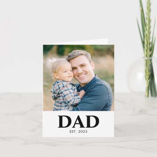 Personalized Dad Established Photo Fathers Day Kaart (Voorkant)