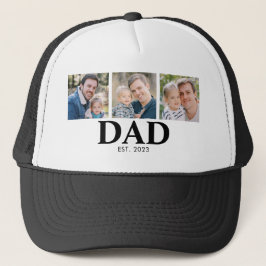 Personalized Dad Established Year Father Photo Trucker Pet