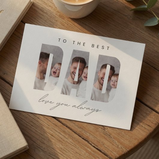 Personalized Dad Photo Card | Best Dad Ever Custom Feestdagenkaart