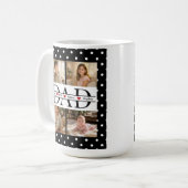 Personalized Dad Photo Collage & Kids Name Koffiemok (Voorkant links)