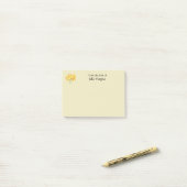 Personalized daffodil yellow Post it notes (Op bureau)