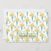 Personalized Daffodils Floral Botanical Note Card Notitiekaartje (Voorkant)