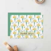 Personalized Daffodils Floral Botanical Note Card Notitiekaartje (Voorkant / Achterkant in situ)