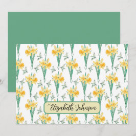 Personalized Daffodils Floral Botanical Note Card Notitiekaartje