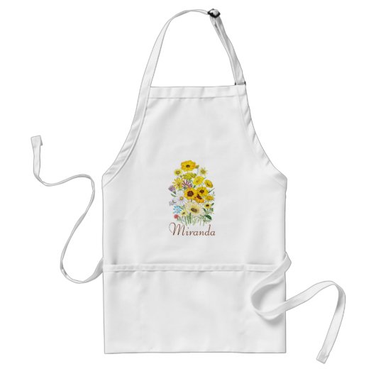 Personalized Daisies Apron Standaard Schort (Voorkant)