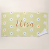 Personalized Daisy Beach Towel, Custom Beach Towel Strandlaken (Voorkant)