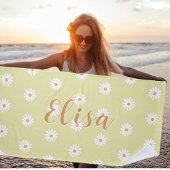 Personalized Daisy Beach Towel, Custom Beach Towel Strandlaken