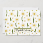 Personalized Daisy Floral Botanical Note Card Notitiekaartje (Voorkant)