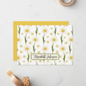 Personalized Daisy Floral Botanical Note Card Notitiekaartje (Voorkant / Achterkant in situ)