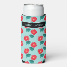 Personalized Daisy Pattern Can Cooler