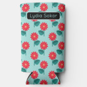 Personalized Daisy Pattern Can Cooler (Voorkant)