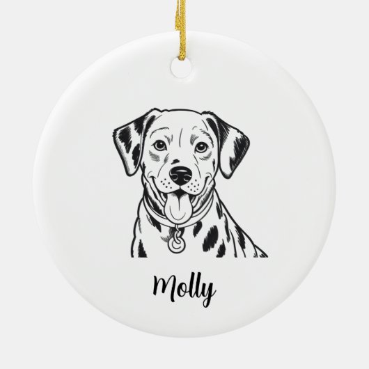 Personalized Dalmatian Dog Christmas Keramisch Ornament (Achterkant)